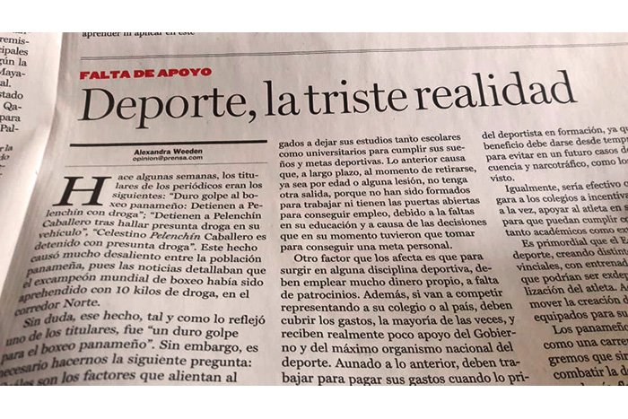 DEPORTE, LA TRISTE REALIDAD